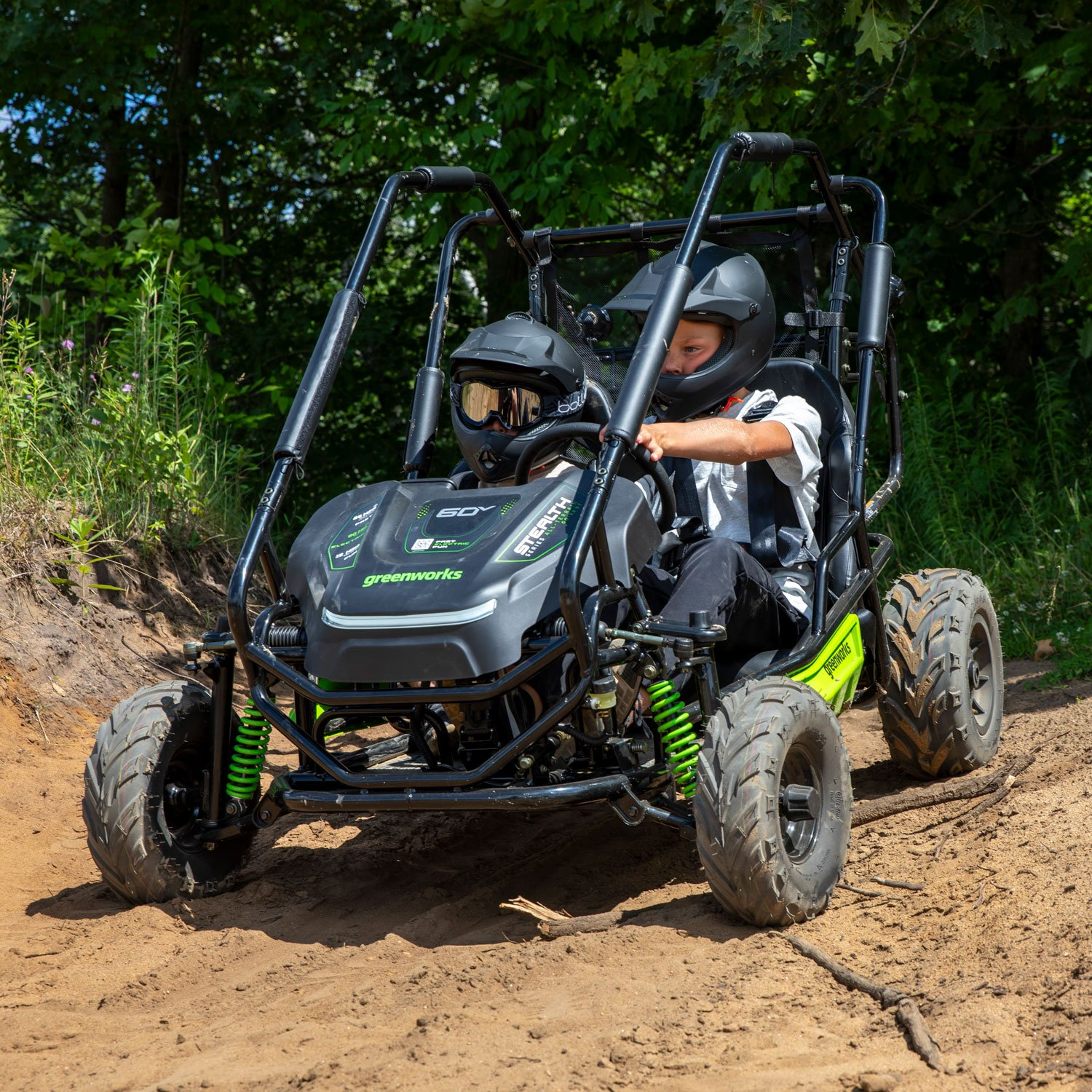 Greenworks 60V STEALTH Series All-Terrain 2-Seat Electric Youth Go-Kart