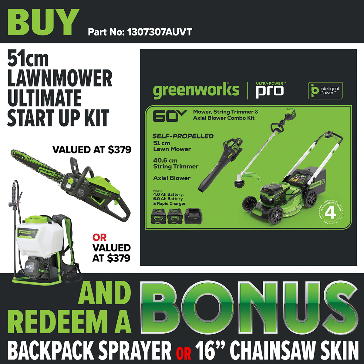 Greenworks 60V Ultimate Start Up Kit - Redemption Offer!