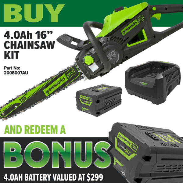 Greenworks 60V Pro Brushless Chainsaw (16")