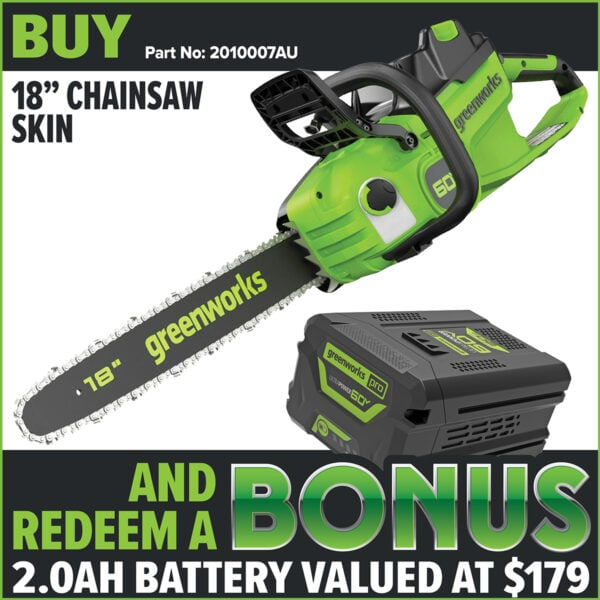 Greenworks 60V 18” (45cm) 2.0 kW Brushless Chainsaw