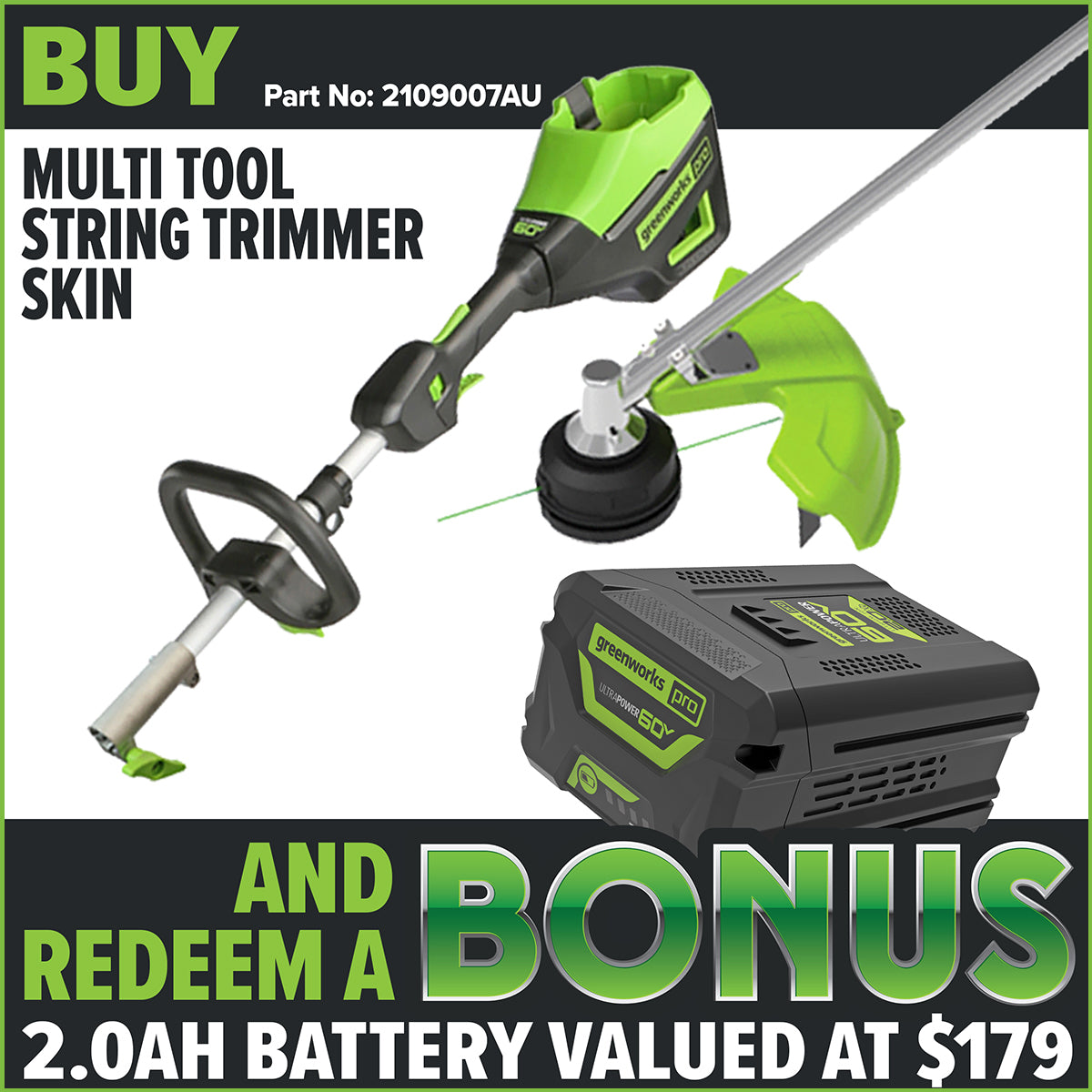 Greenworks 60V Pro Brushless String Trimmer (16")