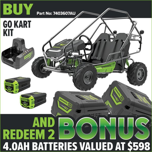 Greenworks 60V STEALTH Series All-Terrain 2-Seat Electric Youth Go-Kart