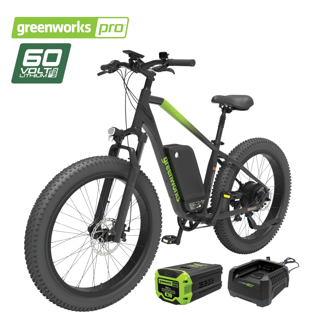 Greenworks 60V VENTURE Series 26” Fat Tyre Electric Mountain Bike