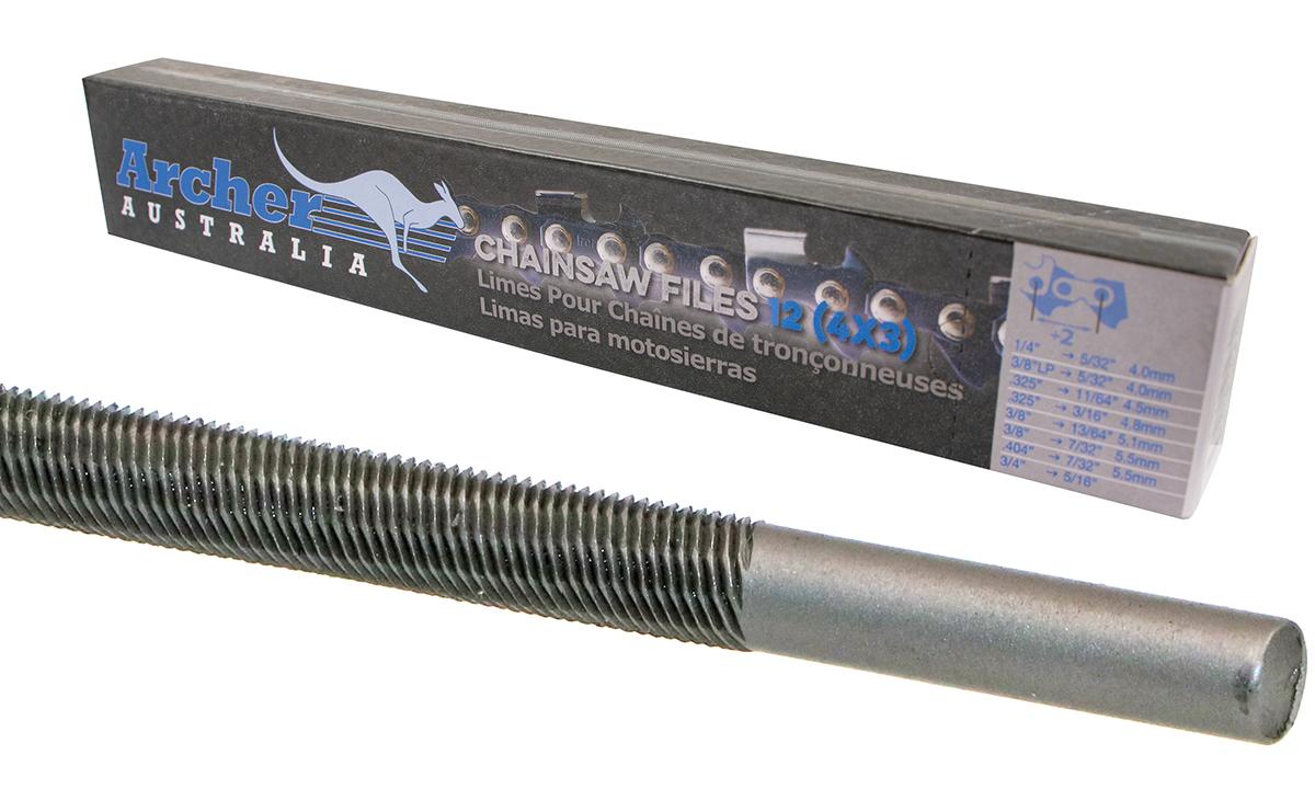 Archer Round Chainsaw File - 5/32", Dozen Pack