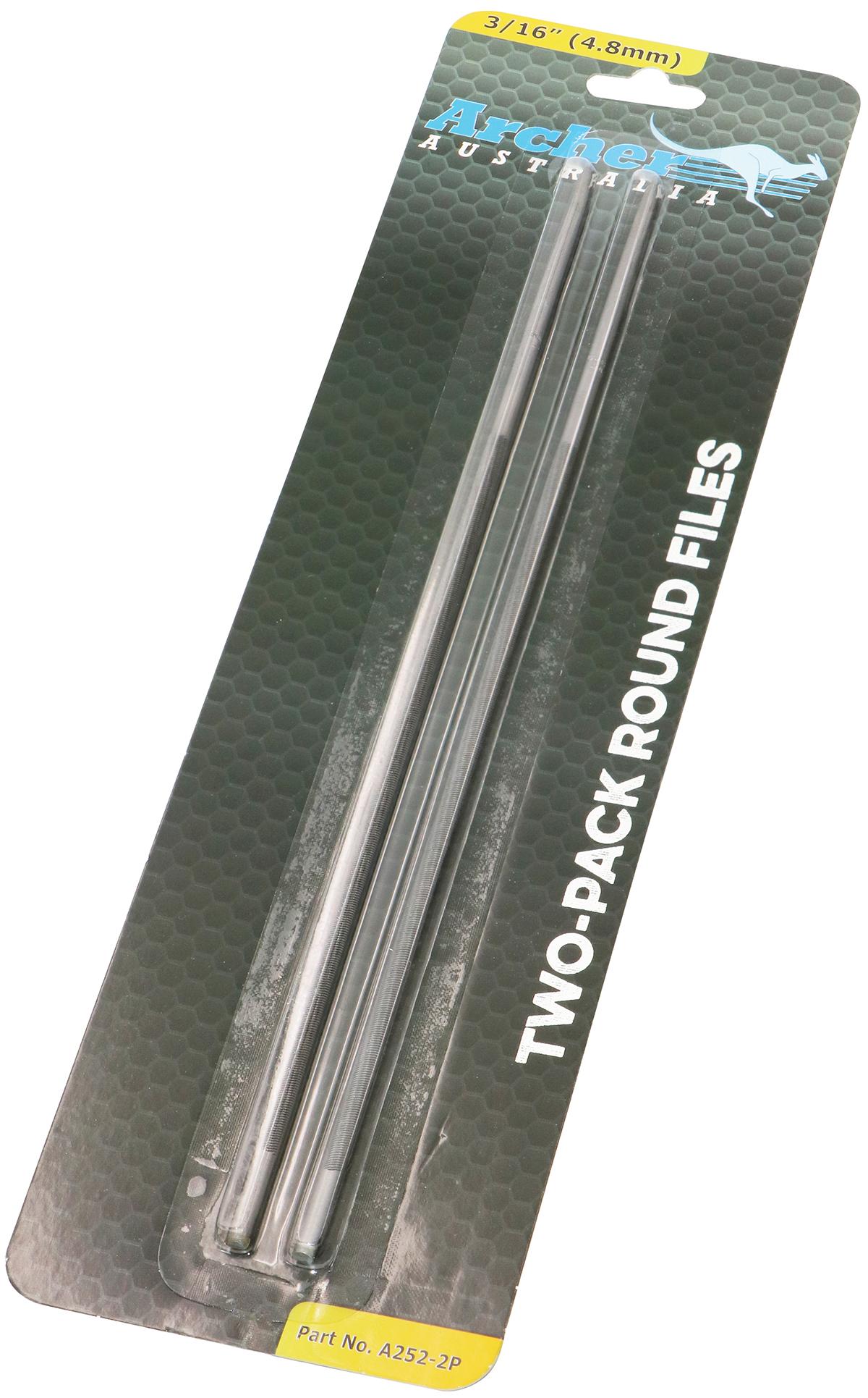 Archer Round Chainsaw File - 3/16", Two Pack