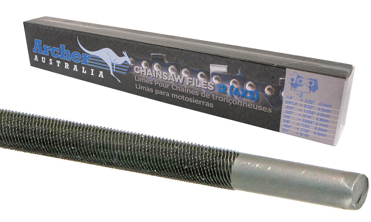 Archer Round Chainsaw File - 3/16", Dozen Pack