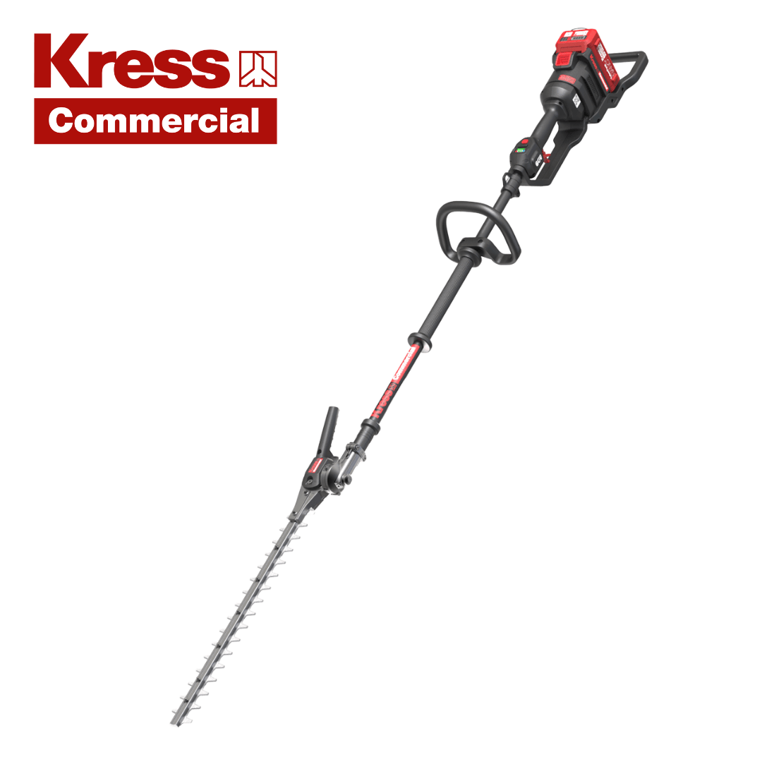Kress 60V Commercial 55 cm Short Shaft Articulating (145°) Pole Hedge Trimmer