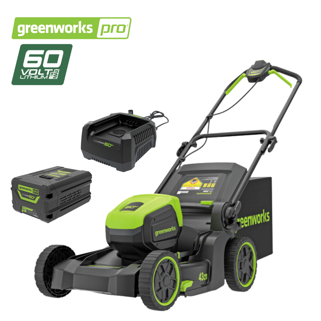 Greenworks 60V Pro Brushless Push Lawnmower Kit (43cm / 17β³)