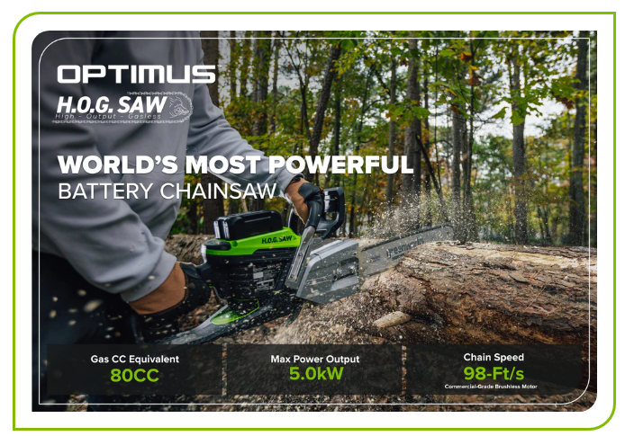 Greenworks 82V OPTIMUS - 5.0kw H.O.G Chainsaw - OCS800 - Skin Only