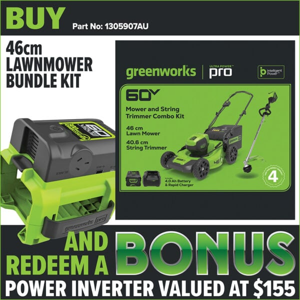 Greenworks 60V 46cm Lawn Mower Bundle Kit