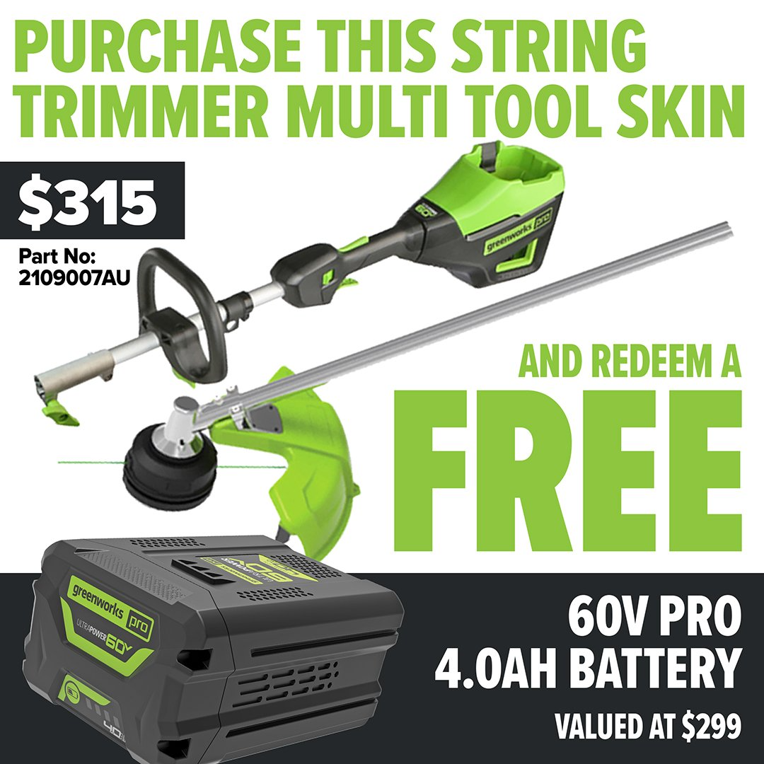 Greenworks 60V Pro String Trimmer Skin - Redemption Offer!