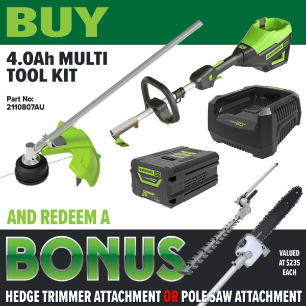 Greenworks 60V Pro Brushless Multi Tool String Trimmer (16")
