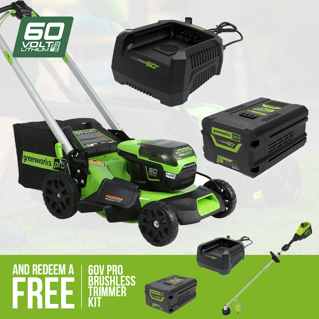 Greenworks 60V Pro 510mm Lawn Mower Kit with 6Ah Battery & Charger