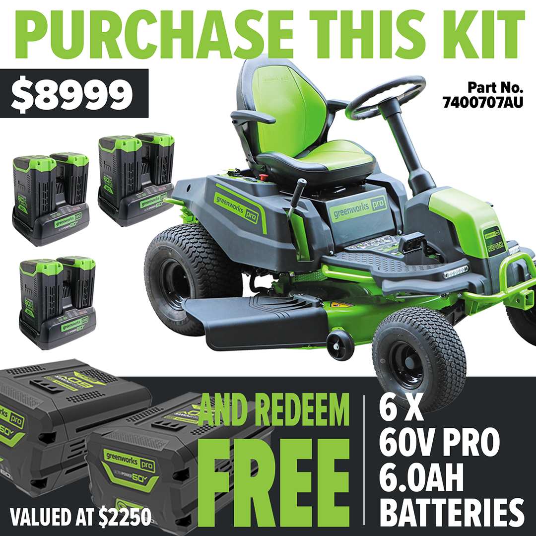 Greenworks 60V Pro 42” Ride-On Lawn Mower - Redemption Offer!