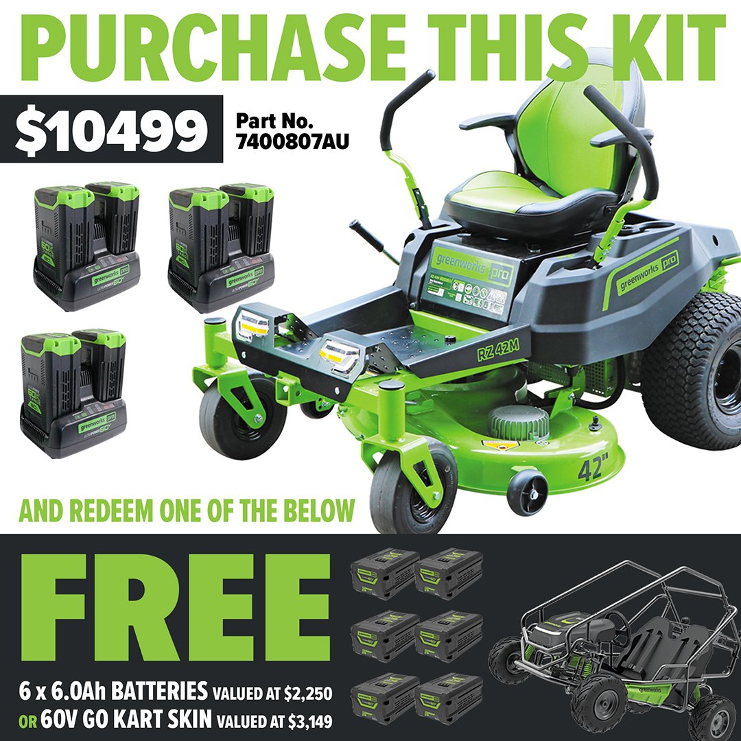 Greenworks 60V Pro 42” Zero Turn Lawn Mower - Redemption Offer!