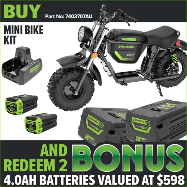 Greenworks 60V STEALTH Series Off-Road Mini Bike