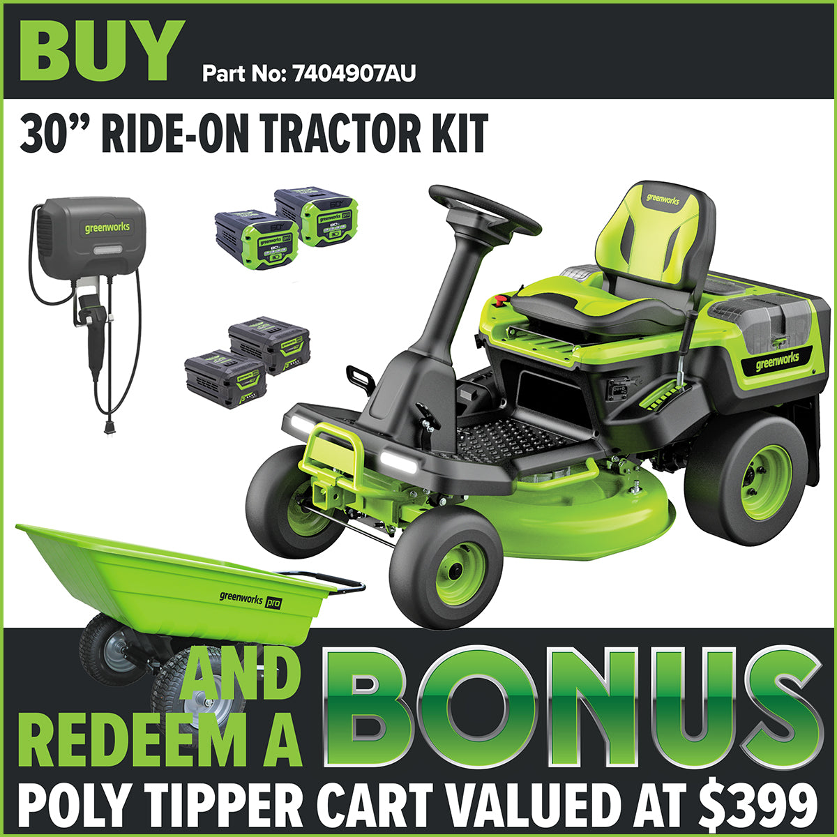 Greenworks 60V Pro 30” Mini Ride On Mower