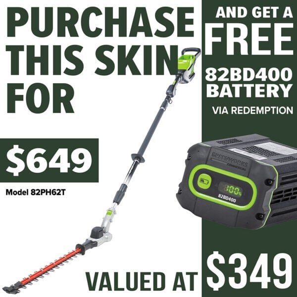 Greenworks 82V Gen II Telescopic Pole Hedge Trimmer - Skin Only