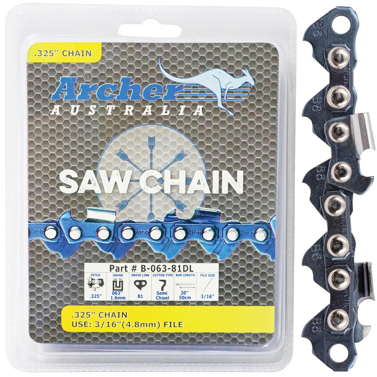 Archer Chain Reel - .325", .063", 100ft, Semi Chisel, Ripping
