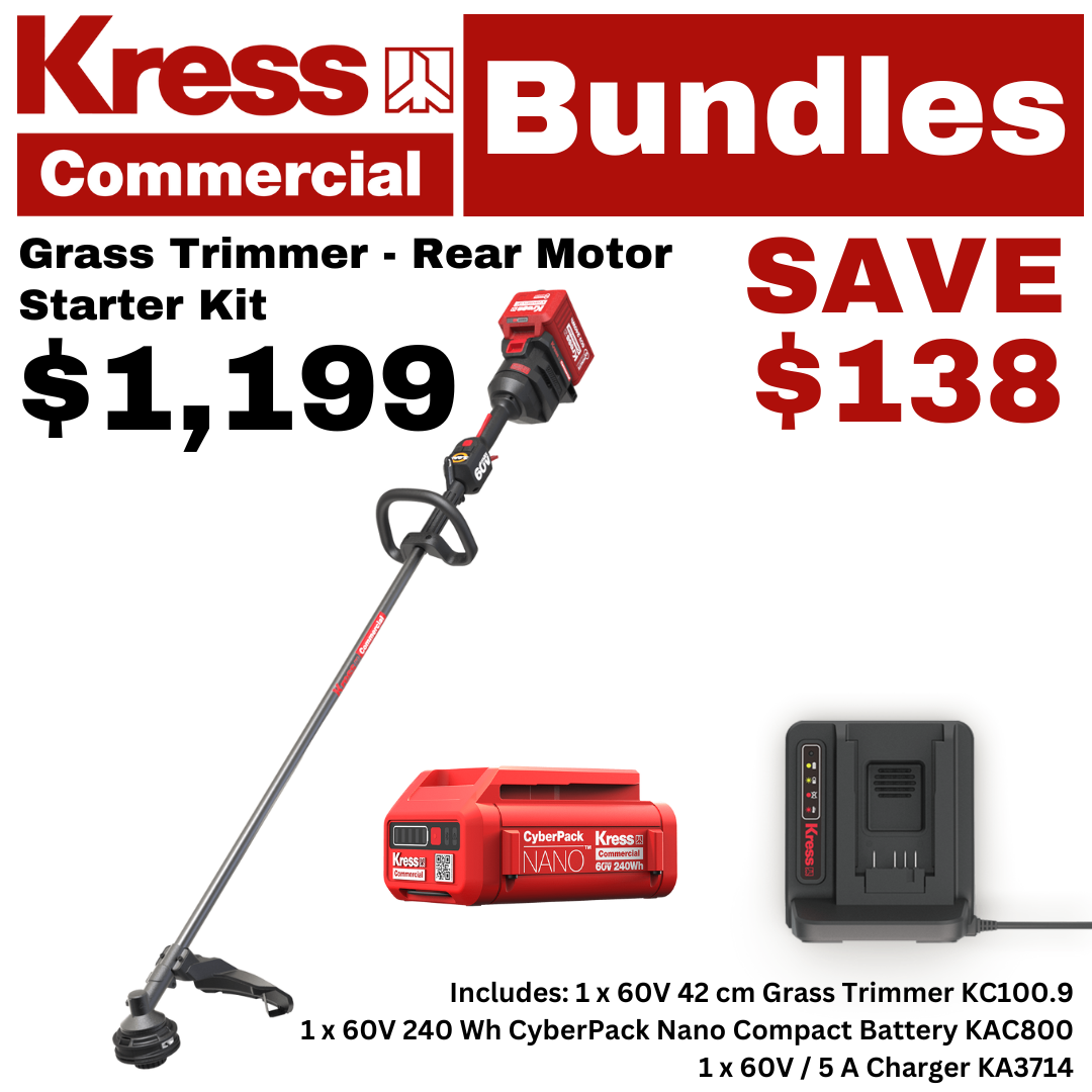 Kress 60V Commercial Grass Trimmer - Rear Motor - Starter Kit