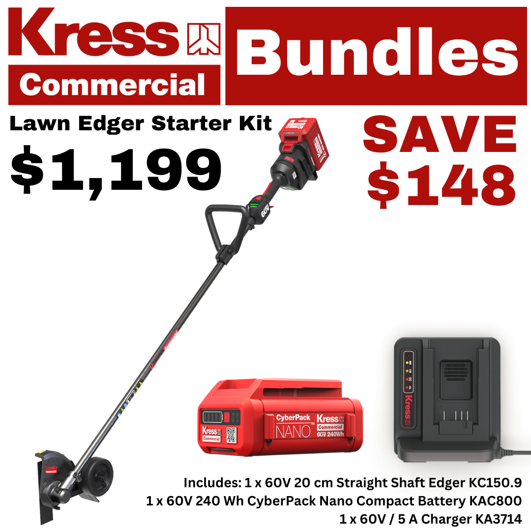 Kress 60V Commercial 20 cm Straight Shaft Edger - Starter Kit!