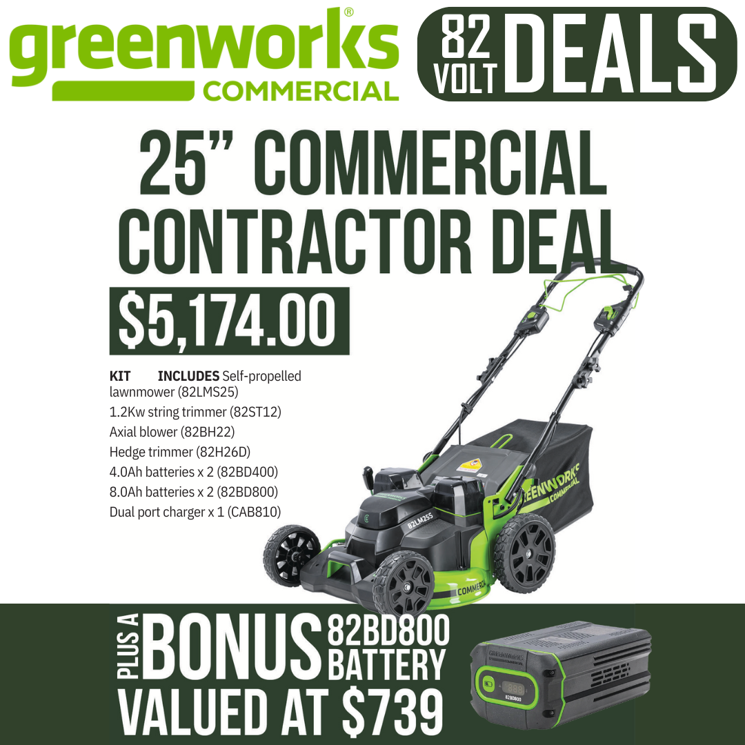 Greenworks 82V - 25" Commercial Contractor Deal!