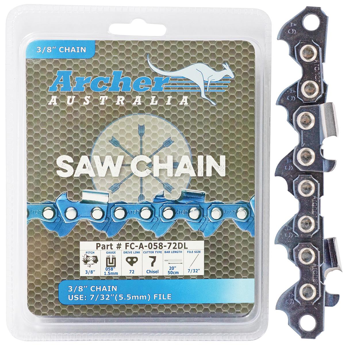 Archer Chain Reel - 3/8", .063", 25ft, Full Chisel, Skip Tooth