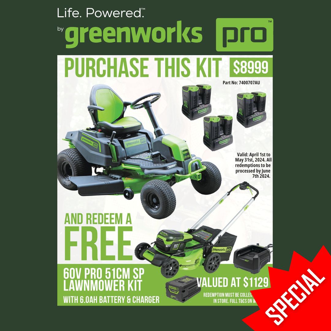 Greenworks 60V Pro 42” Ride On Lawn Mower with 6x 8Ah Batteries & Chargers