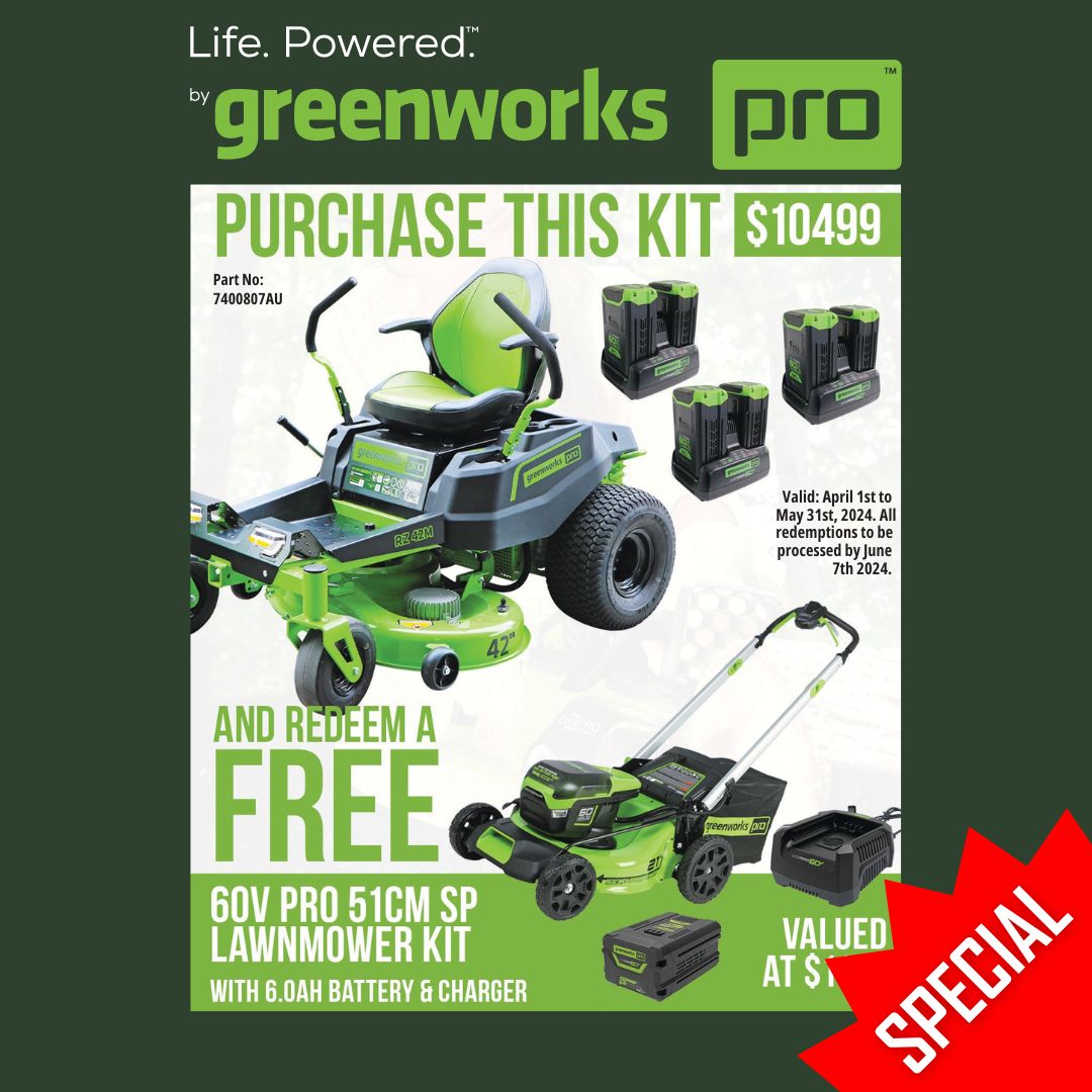 Greenworks 60V Pro 42” Ride On Zero Turn Lawn Mower with 6x 8Ah Batteries & Chargers