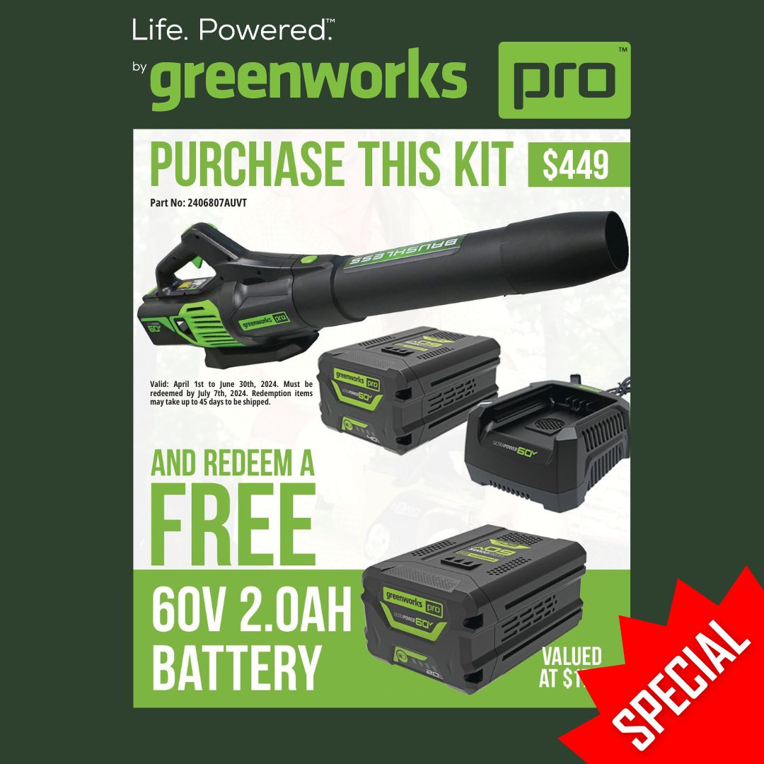 Greenworks 60V Pro Brushless Axiel Blower with 4Ah Battery & Charger