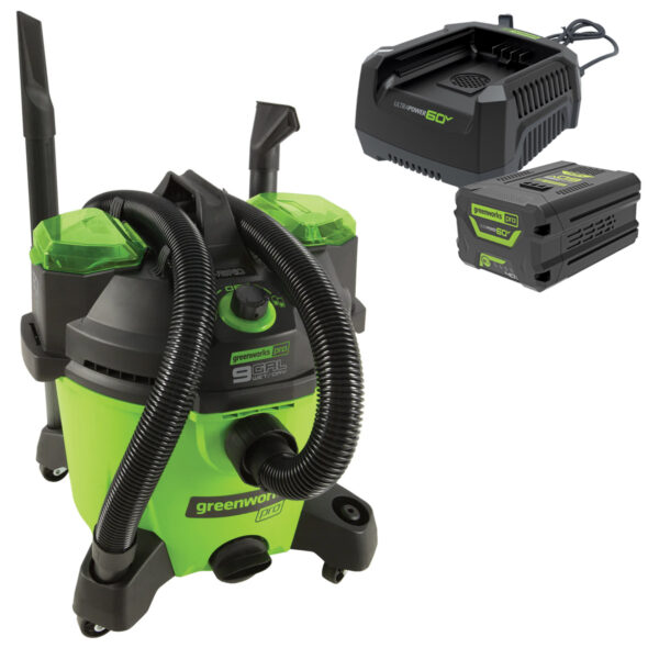 Greenworks 60V Pro 34 Liter AC/DC Wet/Dry Vaccum