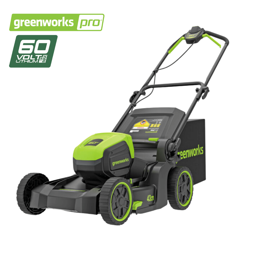 Greenworks 60V Pro Brushless Push Lawnmower Kit (43cm / 17″)