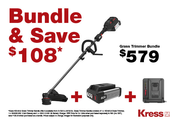 Kress 60V Professional 38 cm Brushless Attachment-Capable Grass Trimmer/Brush Cutter Bundle & Save